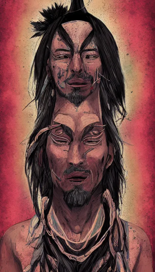 Image similar to portrait of a digital shaman, from cryptid academia