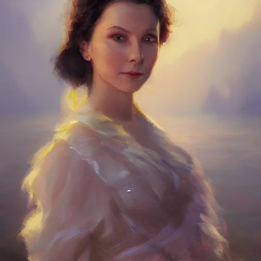 Prompt: a closeup portrait of a young vivian leigh, dramatic light, lake background, painted by stanley lau, painted by greg rutkowski, painted by stanley artgerm, digital art, trending on artstation