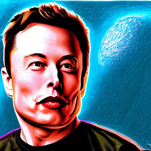 Image similar to Elon musk drawn by Todd macfarlane full color