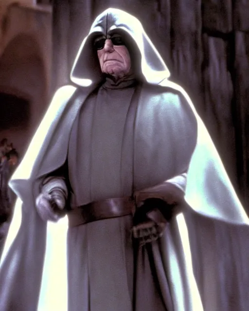 Prompt: bernie sanders as emperor palpatine in star wars episode 1 the phantom menace (1999), movie still