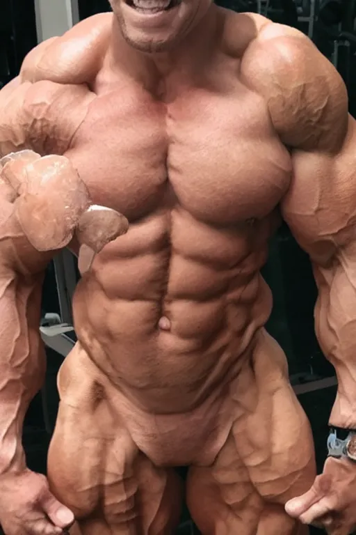 Image similar to a pug with giga chad hyper muscular super masculine body builder physique, we see them from head to toe, extremely exaggerated omega chad muscles, high resolution photo