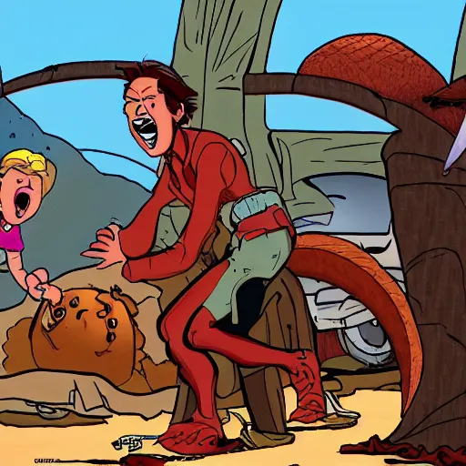 Image similar to tremors Saturday morning cartoon