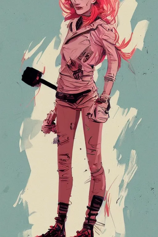 Image similar to an ultradetailed concept art of a fashionable genz trendy fighter, conrad roset, fiona staples