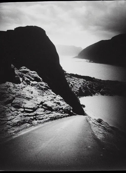 Image similar to impossible, black and white photograph