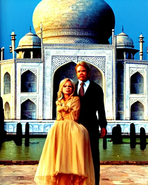 Prompt: tuesday weld visits the taj mahal by margaret brundage