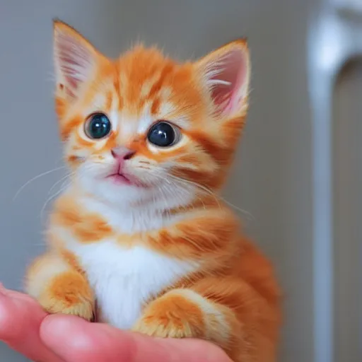 Image similar to curious cute fluffy orange tabby kitten