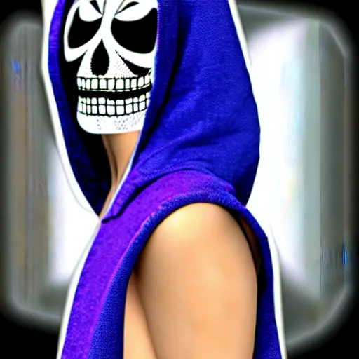 Image similar to glamour fashion modeling photo of skeletor