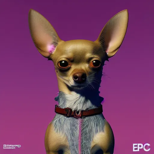 Image similar to an ascended chihuahua living in an extradimensional reality, in the style of wlop, illustration, epic, fantasy, hyper detailed, smooth, unreal engine, sharp focus, ray tracing, physically based rendering, renderman, beautiful