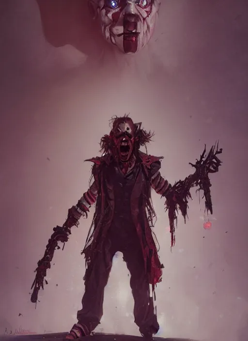 Prompt: a Photorealistic dramatic hyperrealistic portrait render of an eerie SPAWN comic supervillain character the Evil Clown Violator by WLOP,Greg Rutkowski,Alphonse Mucha, Beautiful dynamic dramatic dark moody lighting,shadows,cinematic atmosphere,Artstation,concept design art,Octane render,8K