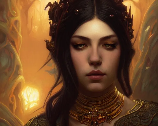 Prompt: a fantasy painting still portrait of nirvana, deep focus, d & d, fantasy, intricate, elegant, highly detailed, digital painting, artstation, concept art, matte, sharp focus, illustration, dark fantasy style art, hearthstone, art by artgerm and greg rutkowski and alphonse mucha