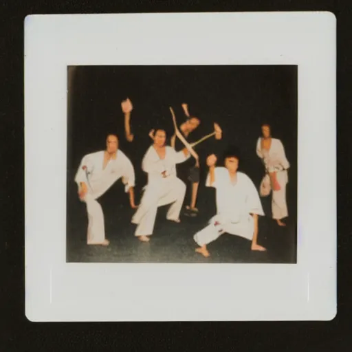 Image similar to Polaroid photo of everybody is Kung Fu Fighting, award winning