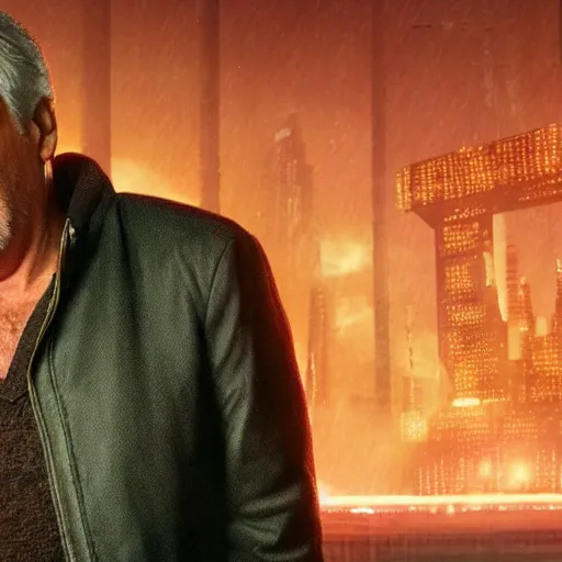 Prompt: Jeffrey Epstein in Bladerunner 2049