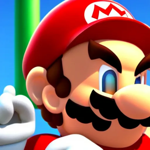 Image similar to extremely zoomed-in photo of Super Mario's face