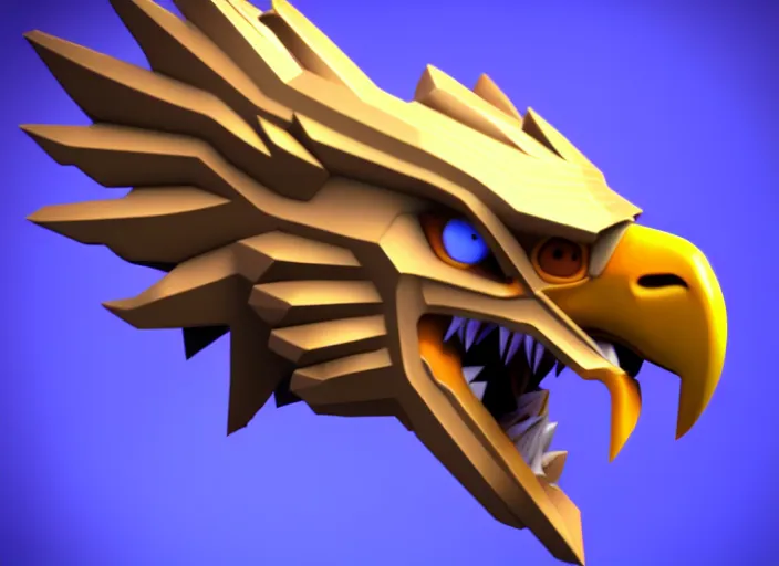 Image similar to eagle head, stylized stl, 3 d render, activision blizzard style, hearthstone style