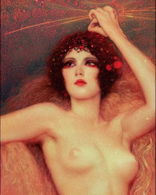 Image similar to a cautious woman, mysterious, dark, intricate, concept art, smooth, sharp focus, illustration, by delphin enjolras, by carlos schwabe,