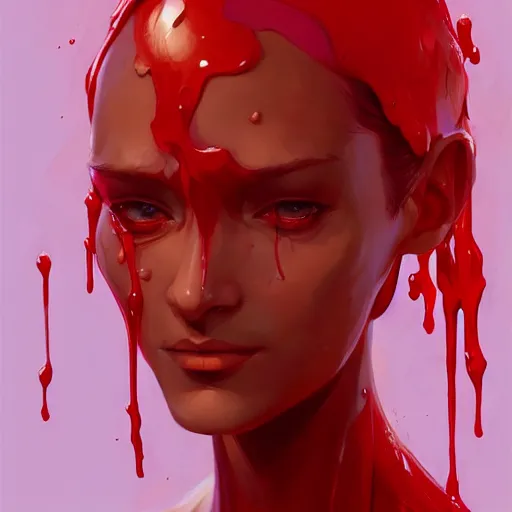 Image similar to woman made of red ooze, transparent, behance hd artstation by jesper ejsing by rhads, makoto shinkai and lois van baarle, ilya kuvshinov, ossdraws