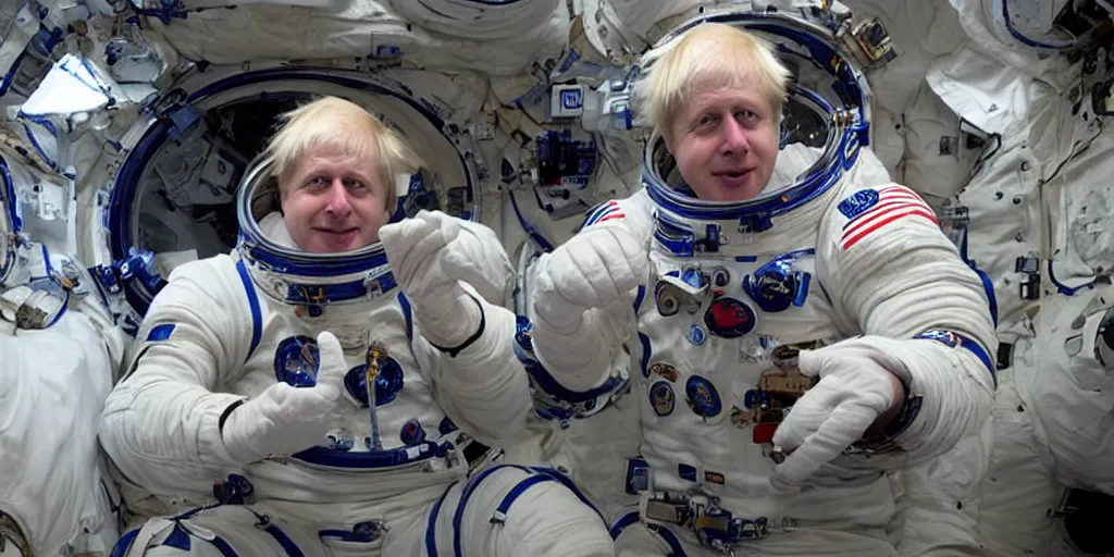 Image similar to boris johnson as an astronaut on the international space station