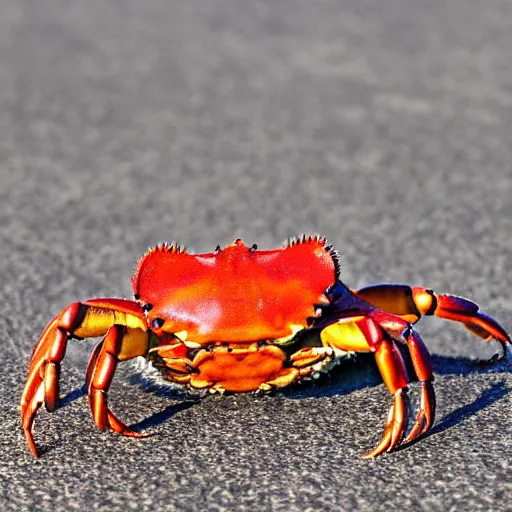 Prompt: photo of crab skateboarding 4 k