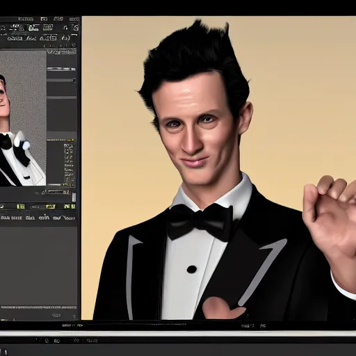 Image similar to photorealistic cat man wearing a tuxedo. hyperdetailed photorealism, 1 0 8 megapixels, cinematic lighting