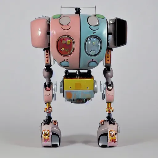 Prompt: a contemporary ceramic sculpture of a modular robot by hikari shimoda