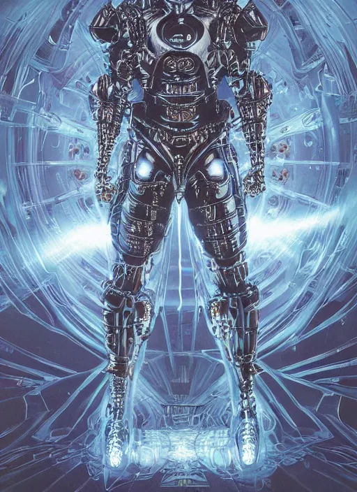 Prompt: cyberknight - complex and hyperdetailed technical suit design. reflection and dispersion materials. rays and dispersion of light. volumetric light. f / 3 2. noise film photo. flash photography. ultra realistic, 5 0 mm. poster by wayne barlowe, hajime sorayama aaron horkey, craig mullins