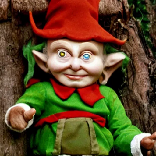 Prompt: the keebler elves with sinister faces