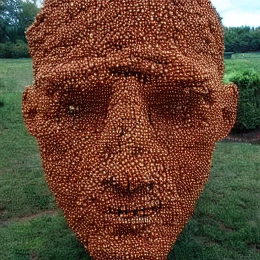 Prompt: a person made out of one million ants.