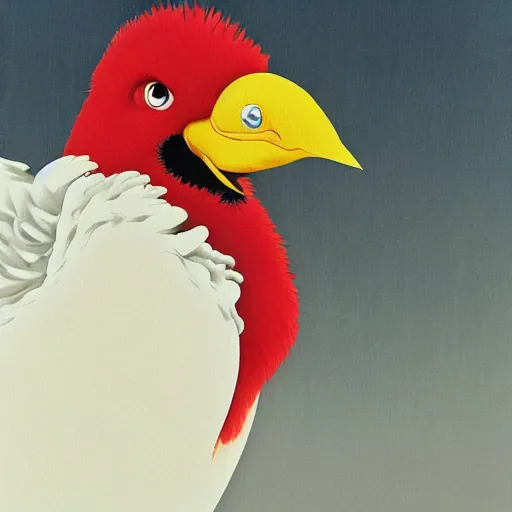Image similar to illustration of big bird losing it by ilya kuvshinov katsuhiro otomo