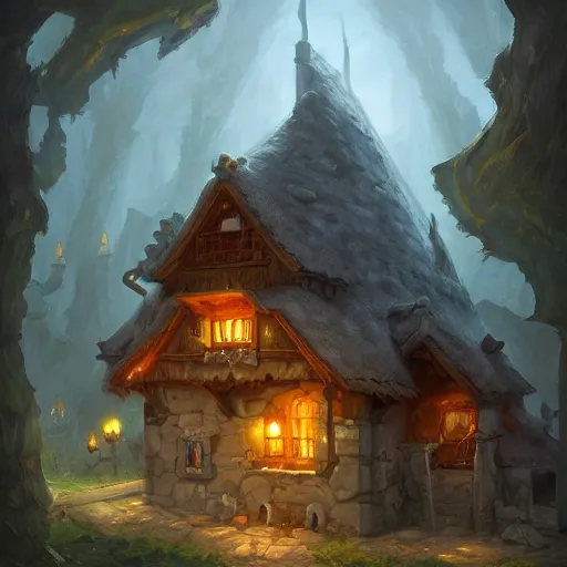 Image similar to a house made of swiss cheese, fantasy, digital art, by andreas rocha, highly detailed, trending on artstation