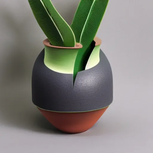 Image similar to an architectural, unique pot made for houseplants, future design, dwell, 3 d printing