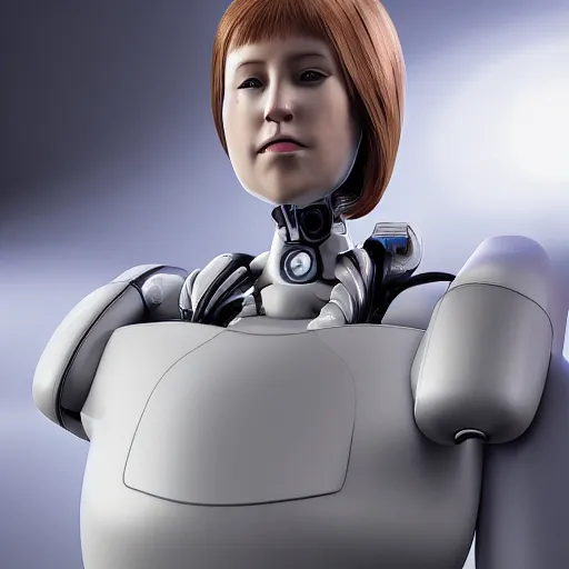 Image similar to female alive robot girl full frontal, anna uddenberg style, housewife, fur, 8 k, highly detailed