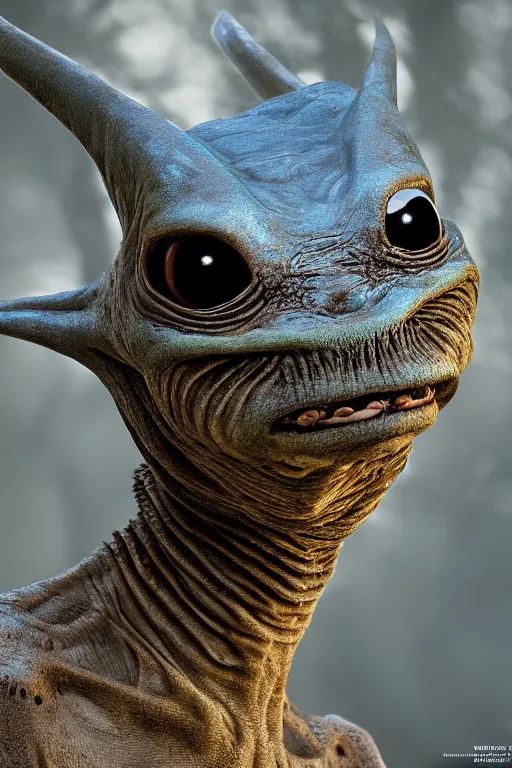 Image similar to national geographic professional photo of an alien animal, award winning, 4 k, highly detailed