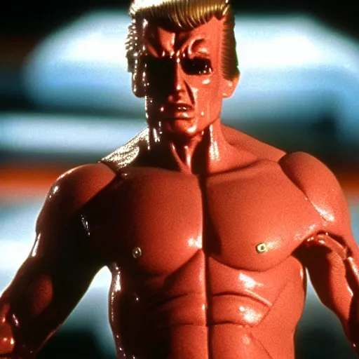 Image similar to A still of Donald Trump as The Terminator from T2 Terminator 2 Judgement Day. Extremely detailed. Beautiful. 4K. Award winning.