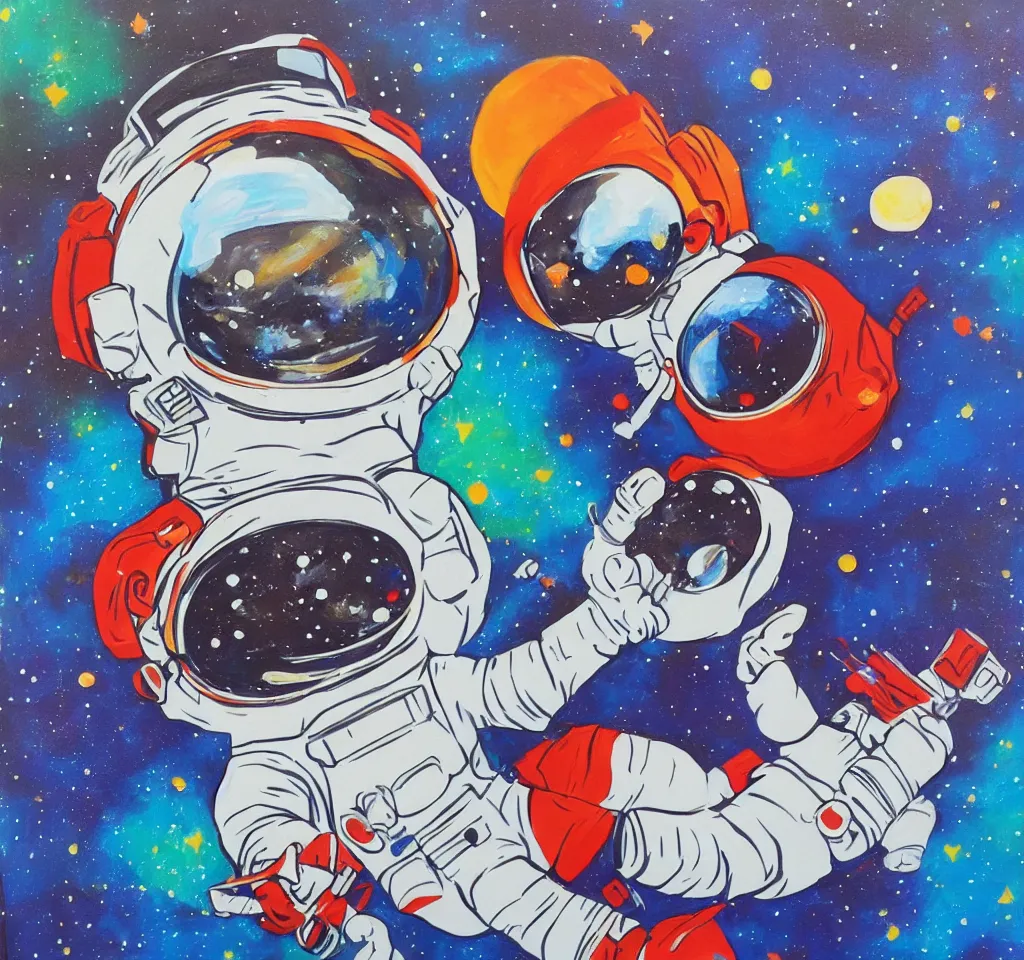 Surreal Art Spaceman Art Astronaut Colorful Art 