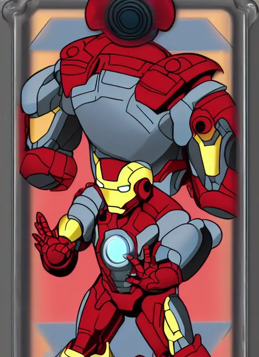 Prompt: iron man, pokemon card style