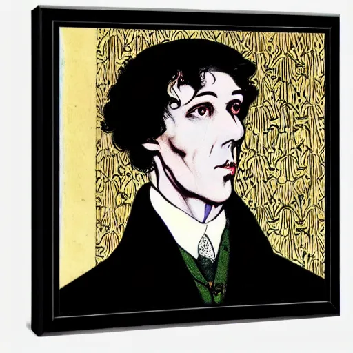 Image similar to sherlock holmes portrait, harry clarke,