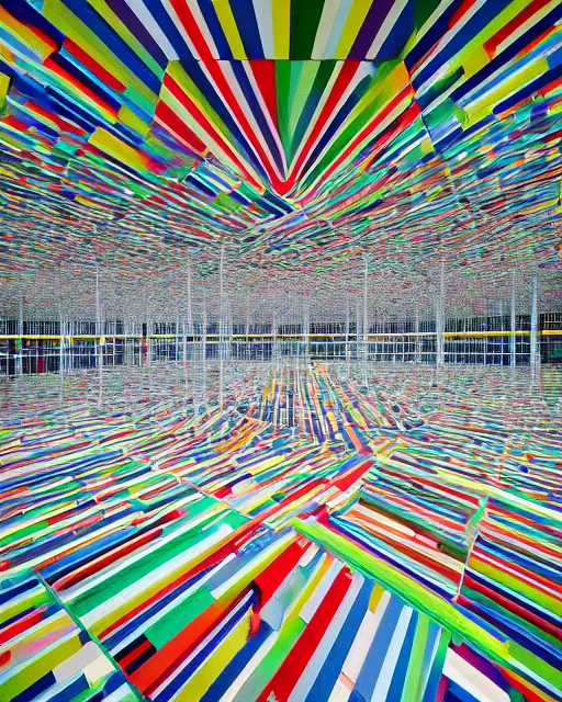 Prompt: a most wondrous, stimulating children's play park, Utrecht, geometric abstract beauty, by Andreas Gursky, architectural photography for Architecture Magazine