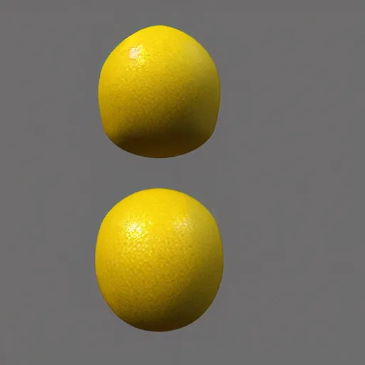 Image similar to a render of a low polygon lemon, unreal engine