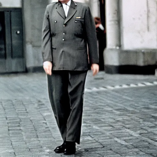 Prompt: 50s movie still of Josip Broz Tito, cinestill 800t Technicolor, heavy grain, high quality, criterion collection