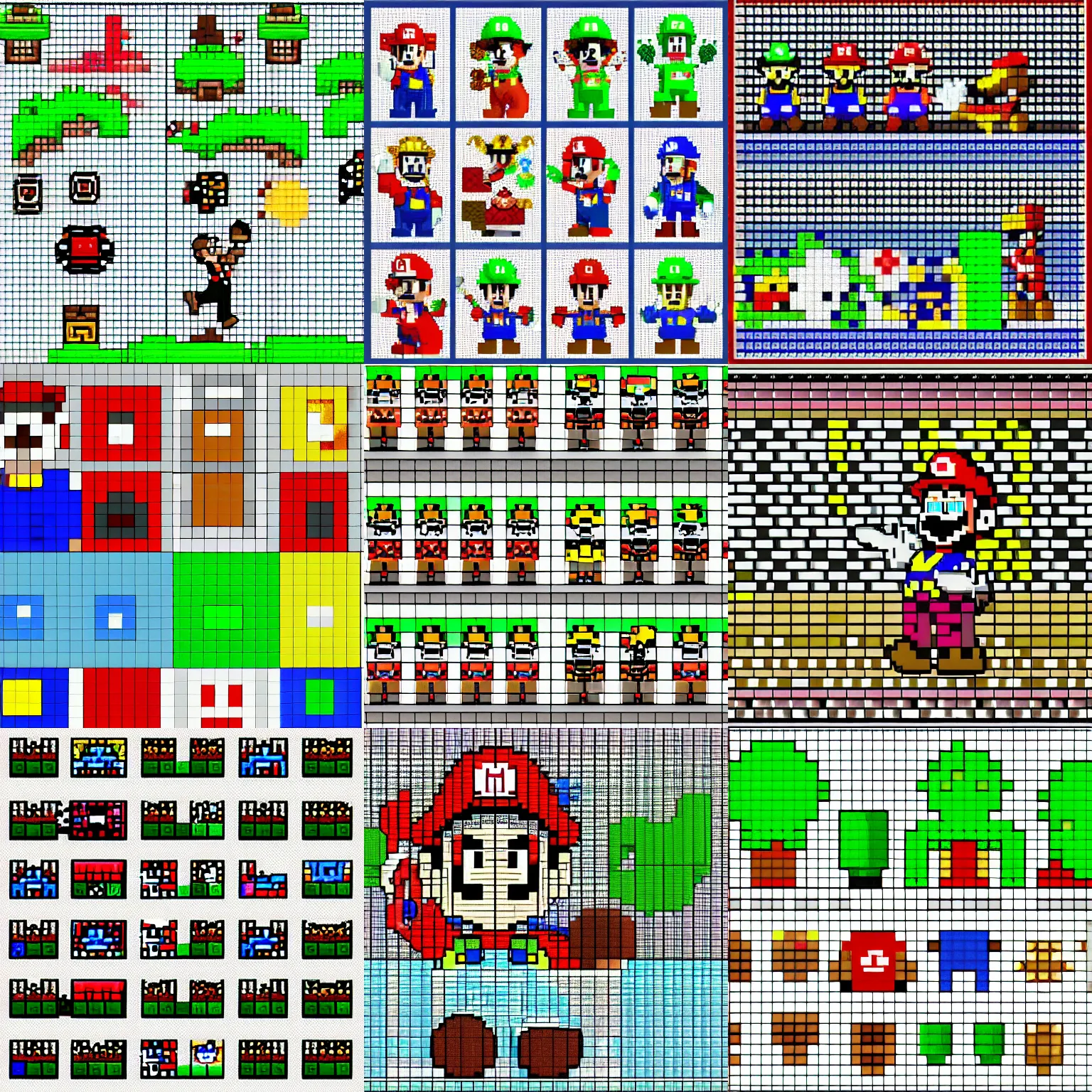 Prompt: game mario Pixel Art sprite sheet