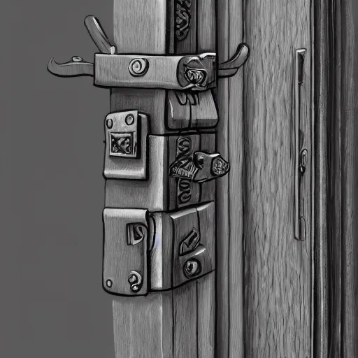 Image similar to the room of door latches, concept art, trending on artstation, highly detailed, intricate, sharp focus, digital art, 8 k