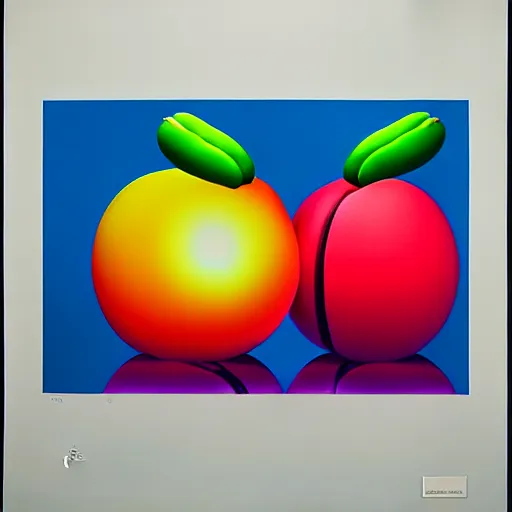 Image similar to fruit by shusei nagaoka, kaws, david rudnick, airbrush on canvas, pastell colours, cell shaded, 8 k