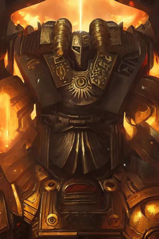 Image similar to armor portrait heros warhammer 4 0 k horus heresy fanart - the primarchs emperor by johannes helgeson animated with vfx concept artist & illustrator global illumination ray tracing hdr fanart arstation zbrush central hardmesh 8 k octane renderer comics stylized