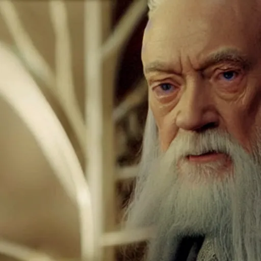 Image similar to Movie still of Albus Dumbledore in Matrix