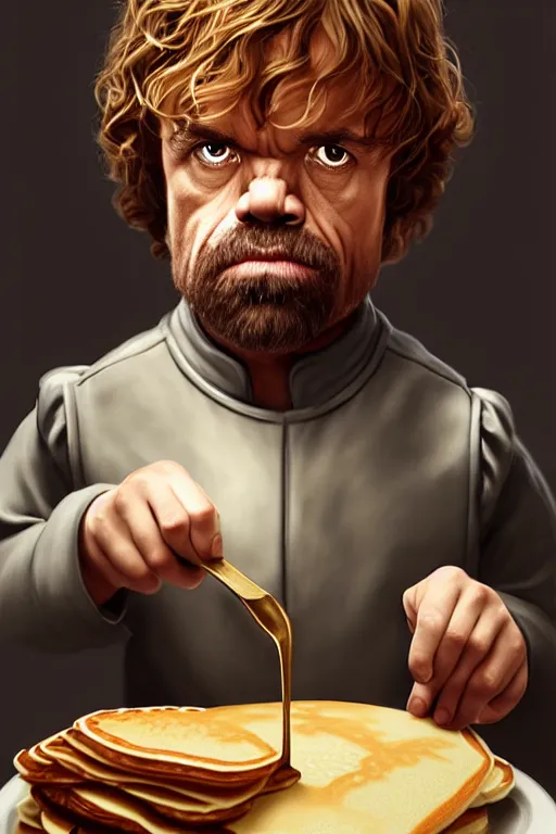 Image similar to tyrion lannister making pancakes animation pixar style, by magali villeneuve, artgerm, jeremy lipkin and michael garmash, rob rey and kentaro miura style, golden ratio, trending on art station