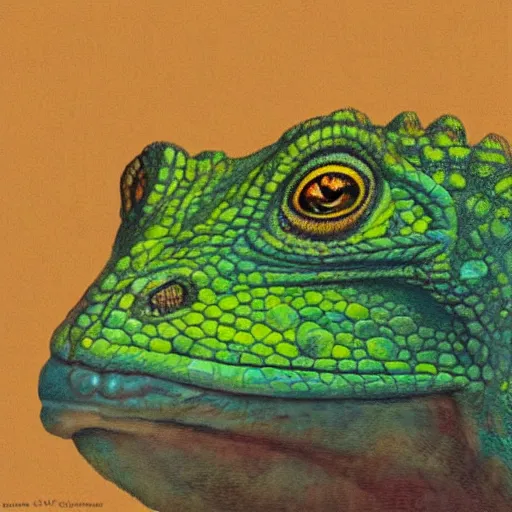 Prompt: portrait of jordan petersen as a lizard