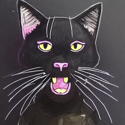 Image similar to an avatar of a black cat in the style of fortnite