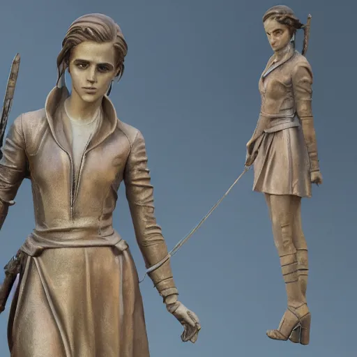 Image similar to statue emma watson, chrome, reflect 8 k uhd, unreal engine, octane render in the artstyle of finnian macmanus, john park and greg rutkowski