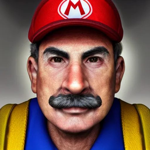 Image similar to stunning award winning hyperrealistic hdr 8 k highly detailed portrait photo of mario as a real human