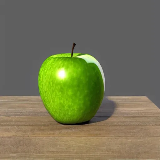 Prompt: a green apple on a red cube, photoreal, detailed, unreal engine 5, 8 k